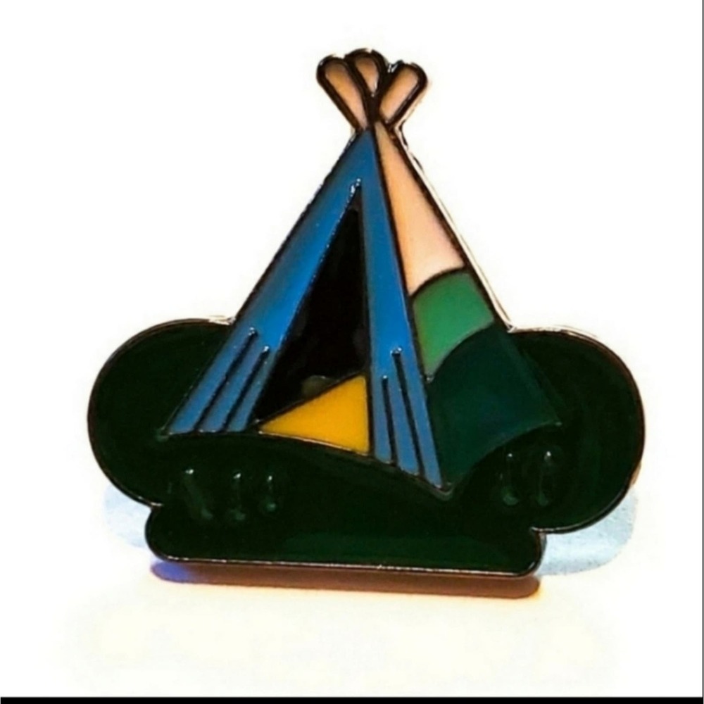 Tent enamel pin